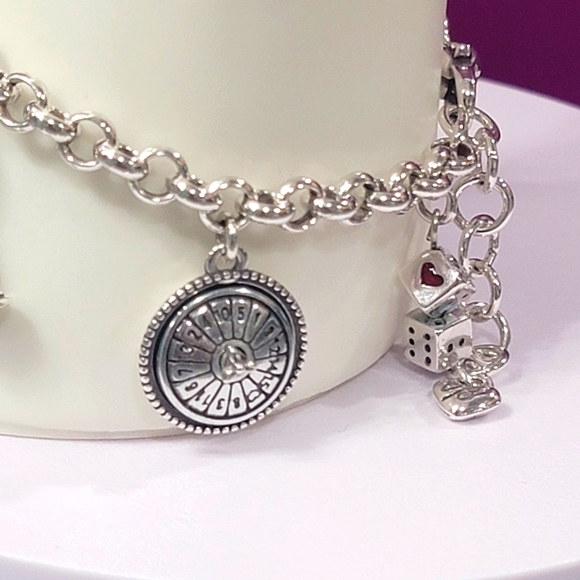 BRIGHTON RETIRED LAS VEGAS NEVADA GAMBLING 6 CHARM BRACELET NWOT - Picture 4 of 12